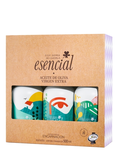 Esencial Verde Temprano Geschenkpackung 3 Glasflaschen 500 ml.