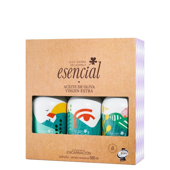 Esencial Verde Temprano Coffret 3 Bouteilles en verre 500 ml.
