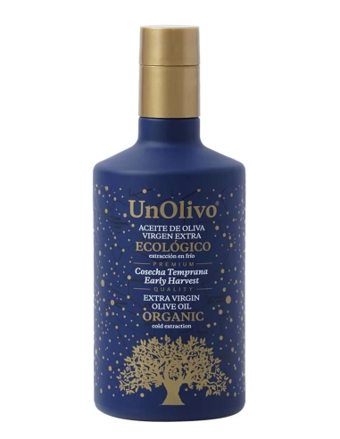 UnOlivo Cosecha Temprana Ecológico Picual Botella de vidrio 500 ml.