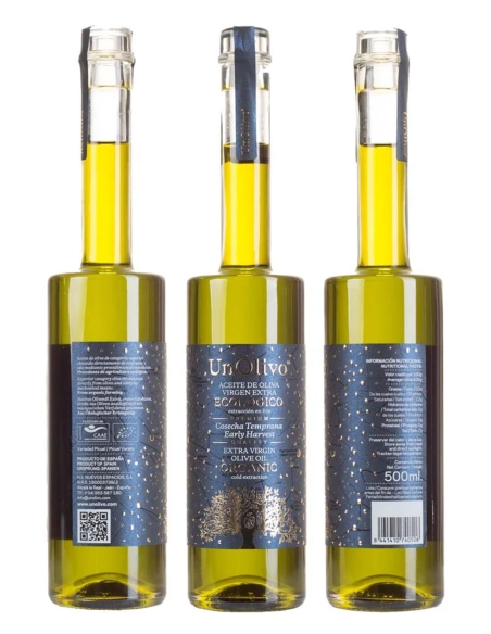 UnOlivo Early Harvest Organic Picual Glass bottle 500 ml.