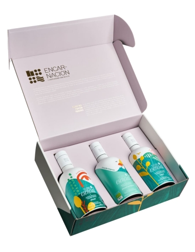 Esencial Verde Temprano Royal, Picual et Picual BIO Coffret 3x500 ml.