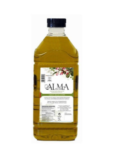 Carafe en plastique transparent d'huile d'olive alma oliva de 2 l