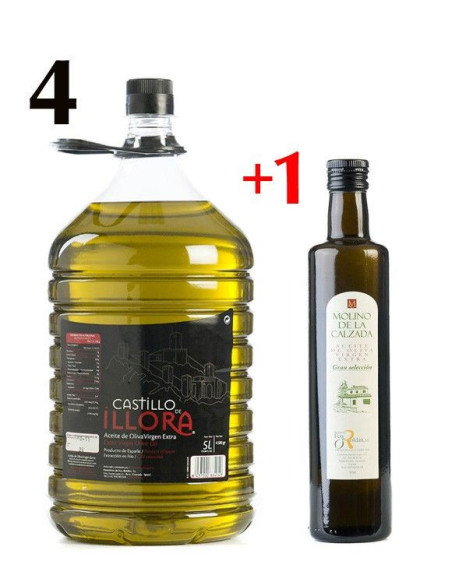 Castillo de Illora - Tradicional - caja de 4 garrafas + botella vidrio Molino de la Calzada 50 cl.
