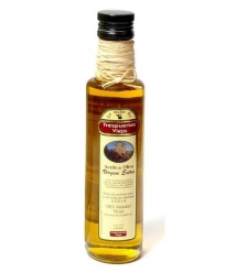 Trespuertas Viejo - botella vidrio con rafia personalizada 250 ml.