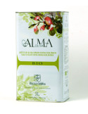 3 litre can of alma oliva olive oil with a white background 