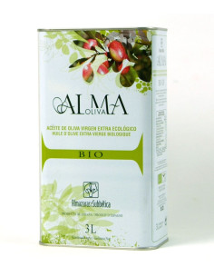 3-Liter-Dose Alma-Olivenöl mit weißem Hintergrund 