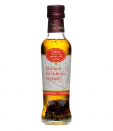 Oliva Essentia Aromatized with dried tomato, garlic and thyme - Glass bottle 250 ml.