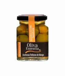 Oliva Essentia Aceituna Gordal caramelizada rellena de Mango - Tarro 300 gr.