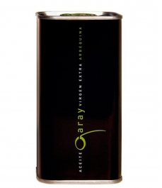 Huile d'olive cortijo garay garay arbequina marque d'olive 250 ml dans une boîte en fer-blanc