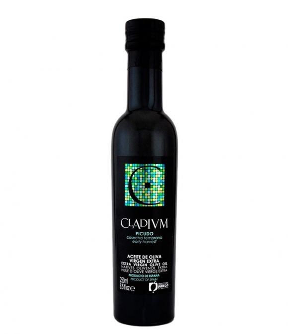 aceite de oliva cladium picudo botella de vidrio de  250ml 