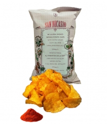 San NIcasio De la vera somked paprika potato chips 150g. - Bag of 150g.