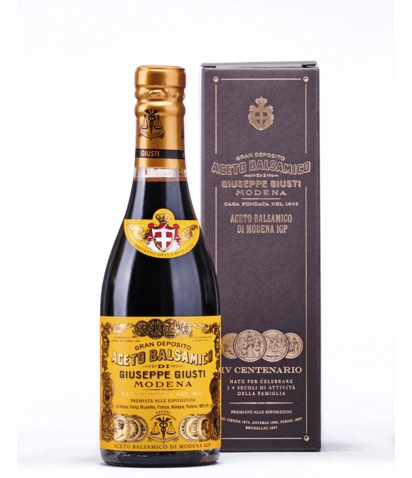 Giuseppe Giusti VINAIGRE BALSAMIQUE de Modène Quarto Centenario 4 médailles d'argent Bouteille de 250 ML 