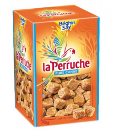 La Perruche & Béghin Say Unregelmäßiger Brauner Würfelzucker - Schachtel 750 gr