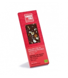 Chocolate Orgániko - Chocolate con leche 36% cacao, avellana y piel de naranja de Mallorca BIO 50 g