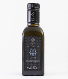 huile d'olive oro oro del desierto arbequina bouteille en verre de 250ml 
