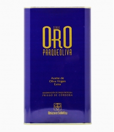 Olive oil parqueoliva gold series comes in tin of black background in tin of 3l