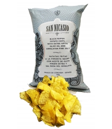 San Nicasio Chips mit Schwarzer Pfeffer - Beutel von 150g.