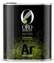 Großformatiges natives Olivenöl extra in einer 2,5 Liter großen schwarzen Dose.