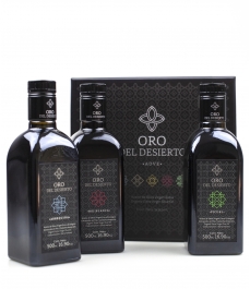 Oro del Desierto - Box of 3 squared glass bottles 500 ml.