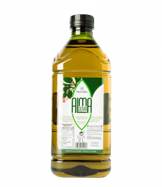 Garrafa de plastico transparente de aceite de oliva alma oliva de 2 l