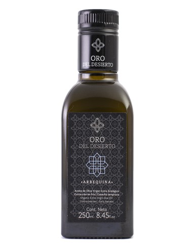 Oro del Desierto Arbequina - Frasca de vidrio 250 ml.