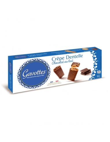 Gavottes Crêpe Dentelle Barquillos recubiertos de chocolate con leche - Caja 90 gr.