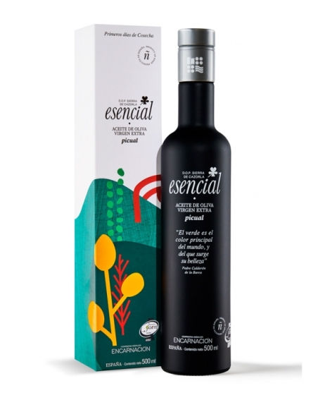 Esencial Verde Temprano Picual Serie Limitada - Botella de vidrio 500 ml. + Estuche