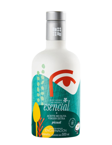 Esencial Verde Temprano Picual - Botella de vidrio 500 ml.