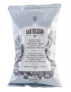 San Nicasio Patatas Fritas Pimienta Negra - Bolsa 150 gr.