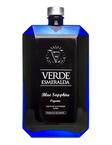 Verde Esmeralda Blue Sapphire Picual Ecológico - Botella de vidrio 500 ml.