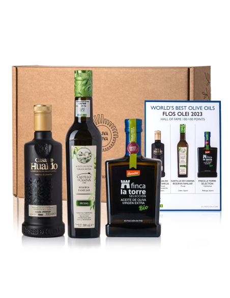 Mejores Aceites del Mundo Flos Olei 2023 - Caja regalo 3x500 ml.