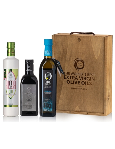 Mejores Aceites del Mundo Olive Japan 2023 - Caja madera 3x500 ml.