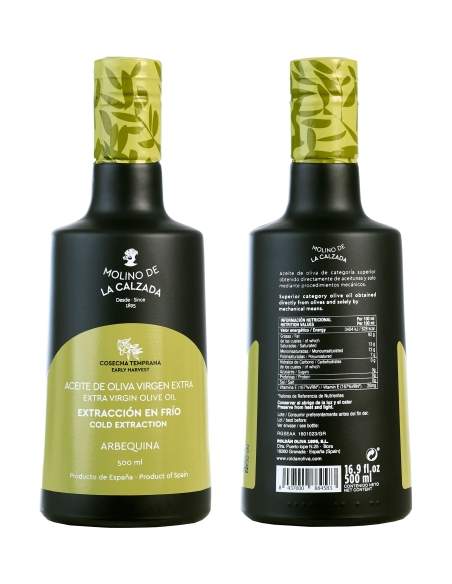 Molino de la Calzada Arbequina Bell - Botella de vidrio 500 ml.