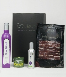Caja regalo Gourmet - Picual, Masaje, Bombones, Bellota