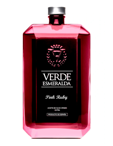 Verde Esmeralda Pink Ruby Hojiblanca - Botella de vidrio 500 ml.