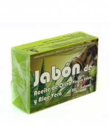 Jabón de aceite de oliva y aloe vera - Pastilla 125 gr.