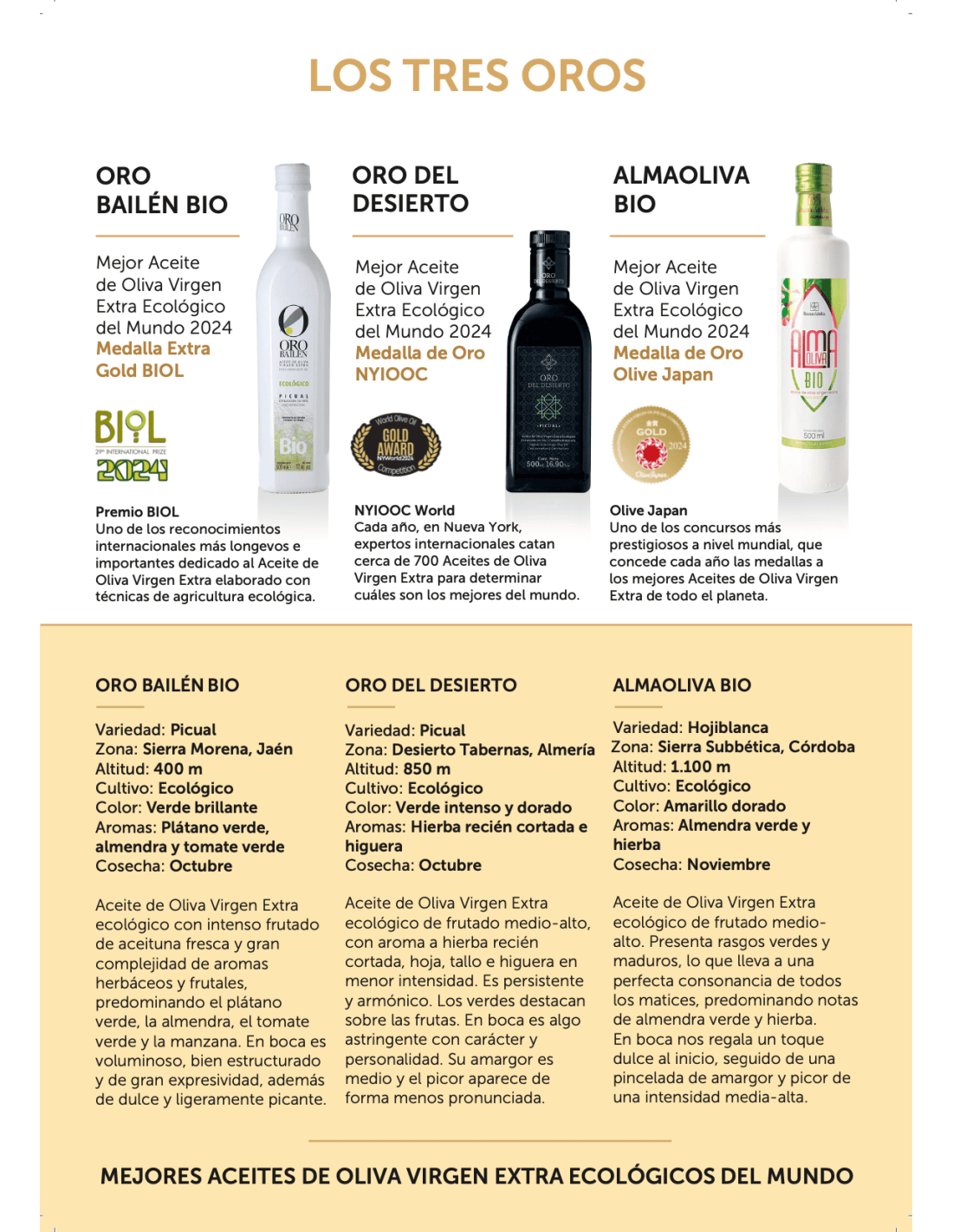 Medalla de Oro Mejores Aceites... Medalla de Oro Mejores Aceites...