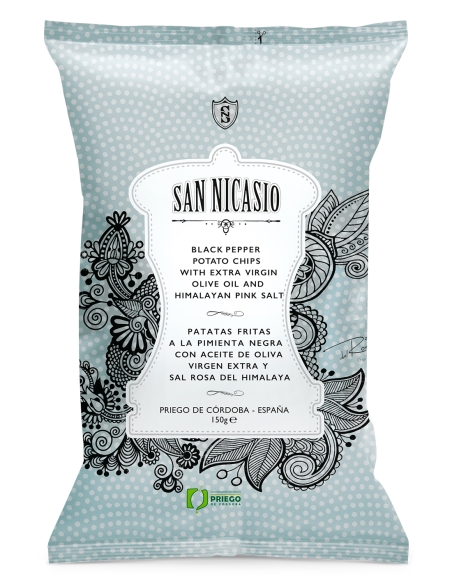 San Nicasio Patatas Fritas Pimienta Negra - Bolsa 150 gr.