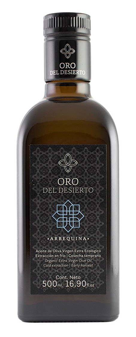 Oro del Desierto Arbequina - Frasca de Vidrio 500 ml.