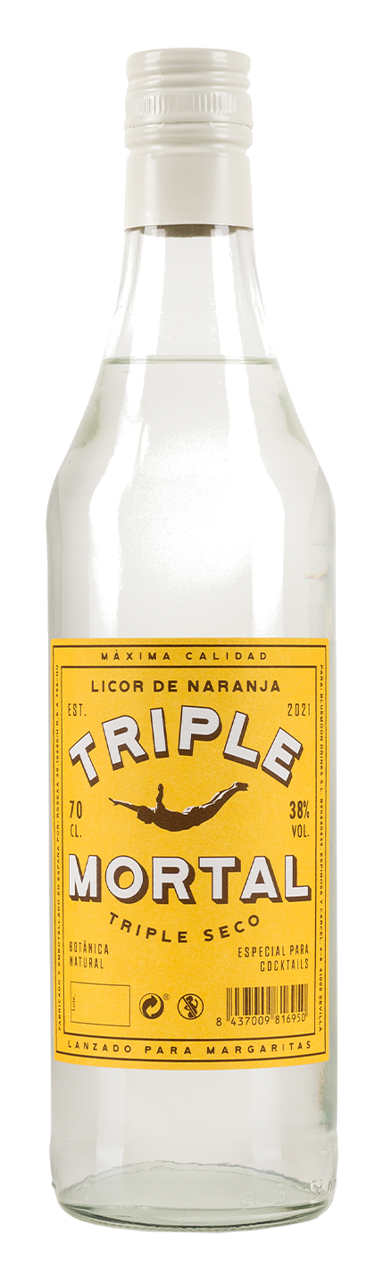 Licor de triple mortal de Naranja - Botella de Vidrio 700 ml