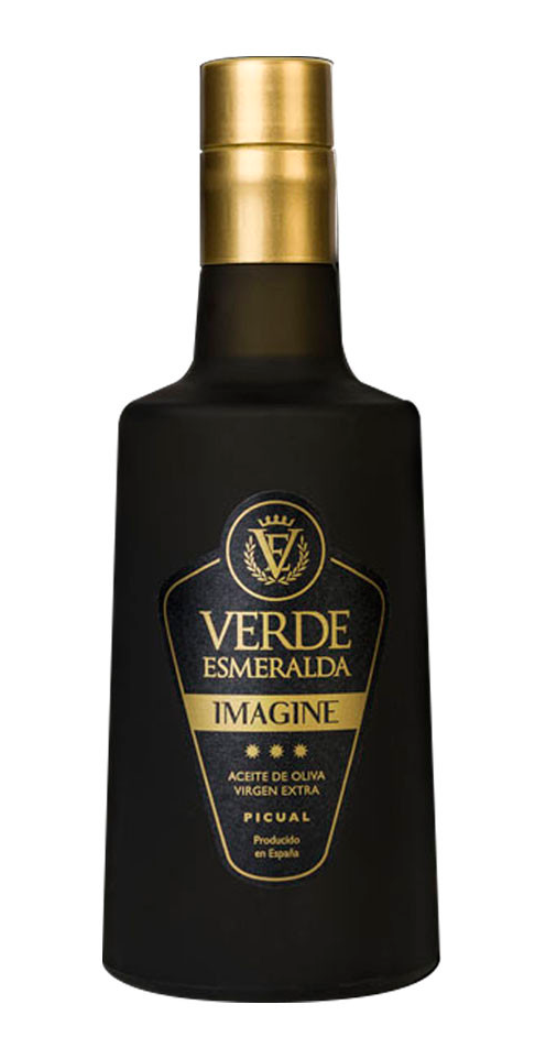 Verde Esmeralda Imagine Picual - Botella de vidrio 500 ml.